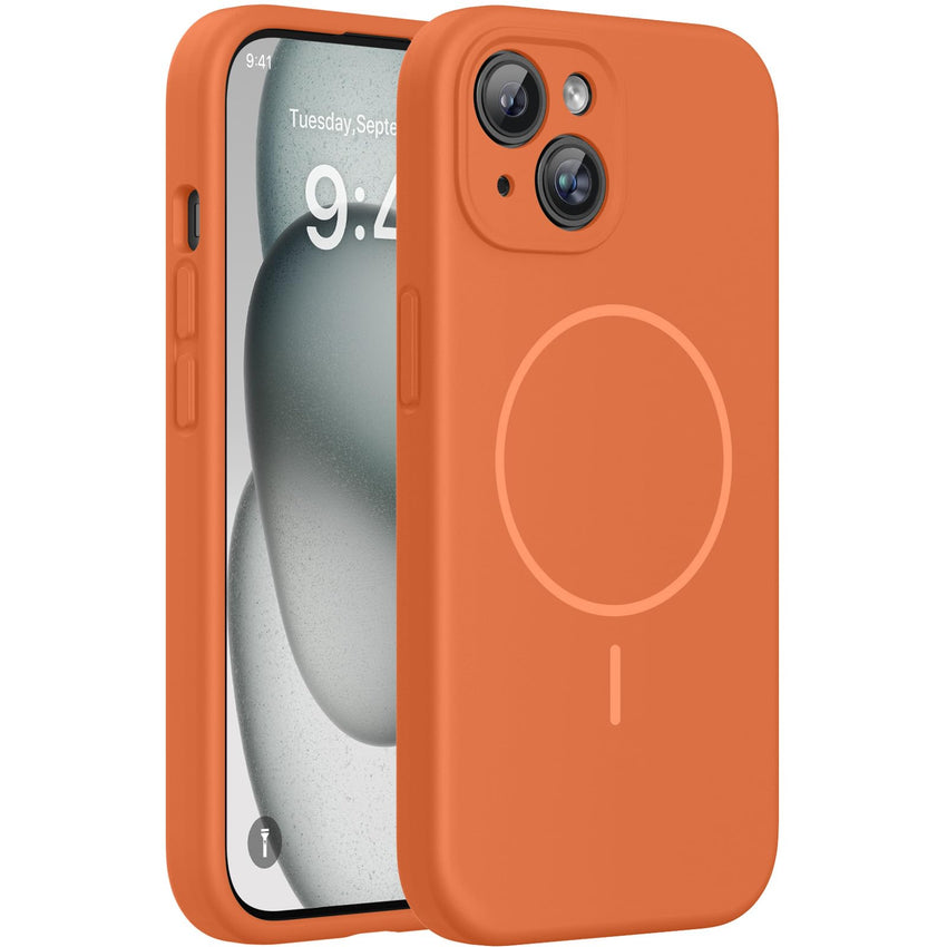 Magnetic for iPhone 17 Pro Max Case, Compatible with MagSafe, Integrated Silicone Camera Control Cover, 3.0mm Thicken Shockproof Drop Protection Phone Case for 17 ProMax, Orange
